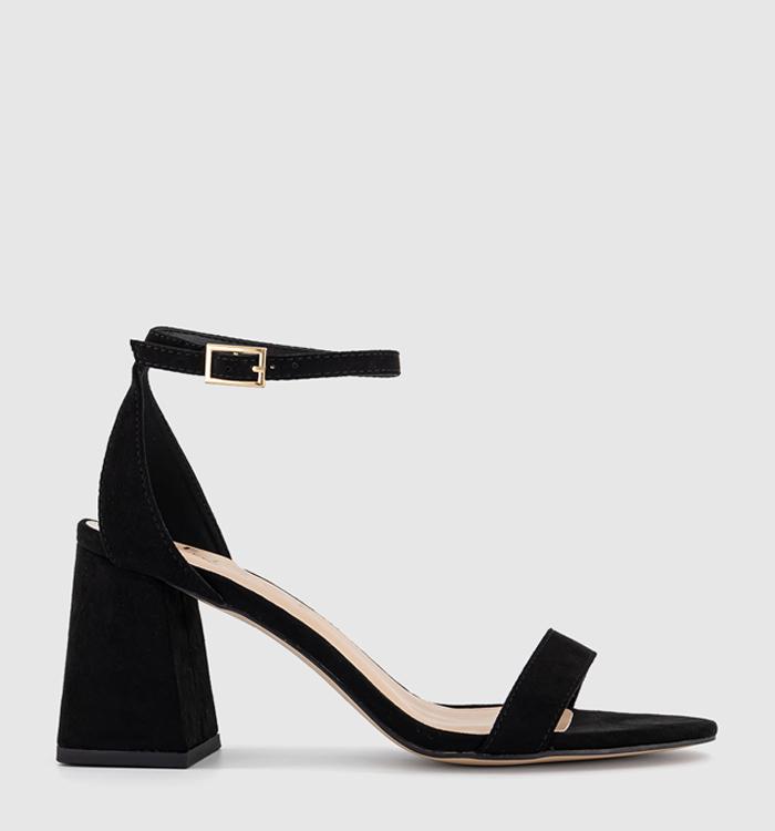 OFFICE Meadow Two Part Flared Heel Sandals Black