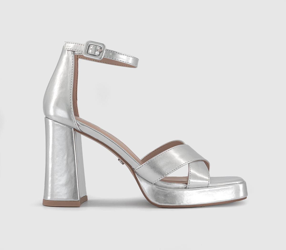 Silver platform heels online