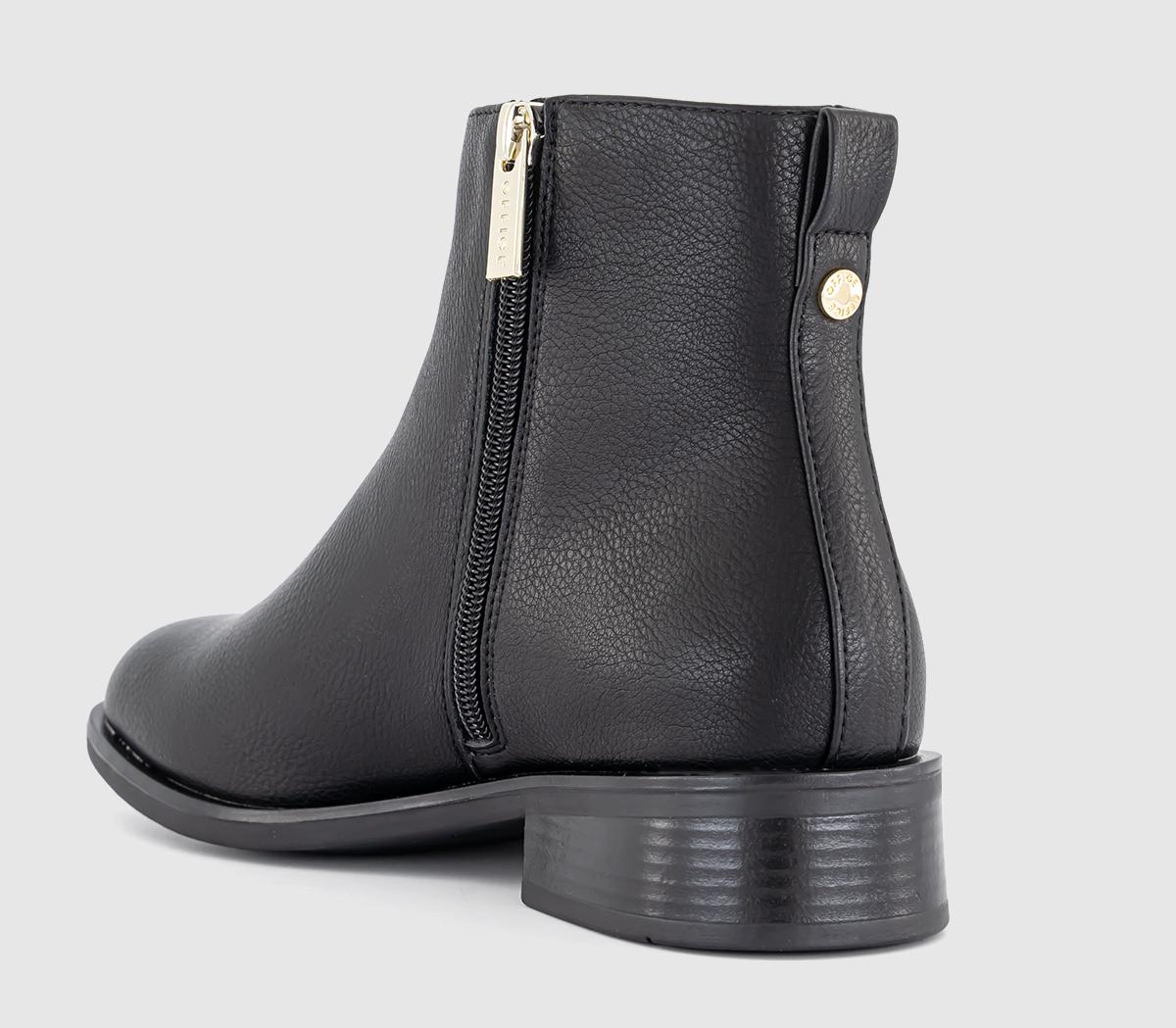 OFFICEAubrey Zip Detail Flat Ankle Boots OFFICEAubrey Zip Detail Flat Ankle BootsBlack