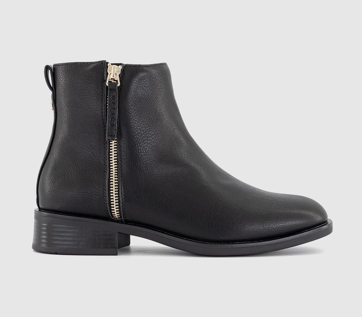 Aubrey Zip Detail Flat Ankle Boots