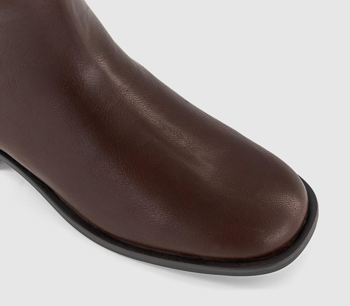 OFFICEAubrey  Zip Detail Flat Ankle BootsBrown