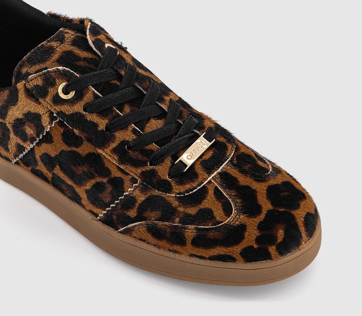 OFFICETruffle Lace Up Cup Sole Trainers OFFICETruffle Lace Up Cup Sole TrainersLeopard Print