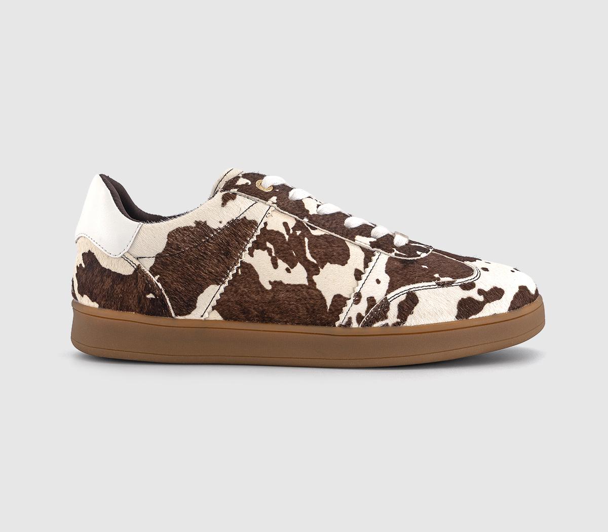 OFFICETruffle Lace Up Cup Sole Trainers OFFICETruffle Lace Up Cup Sole TrainersCow Print