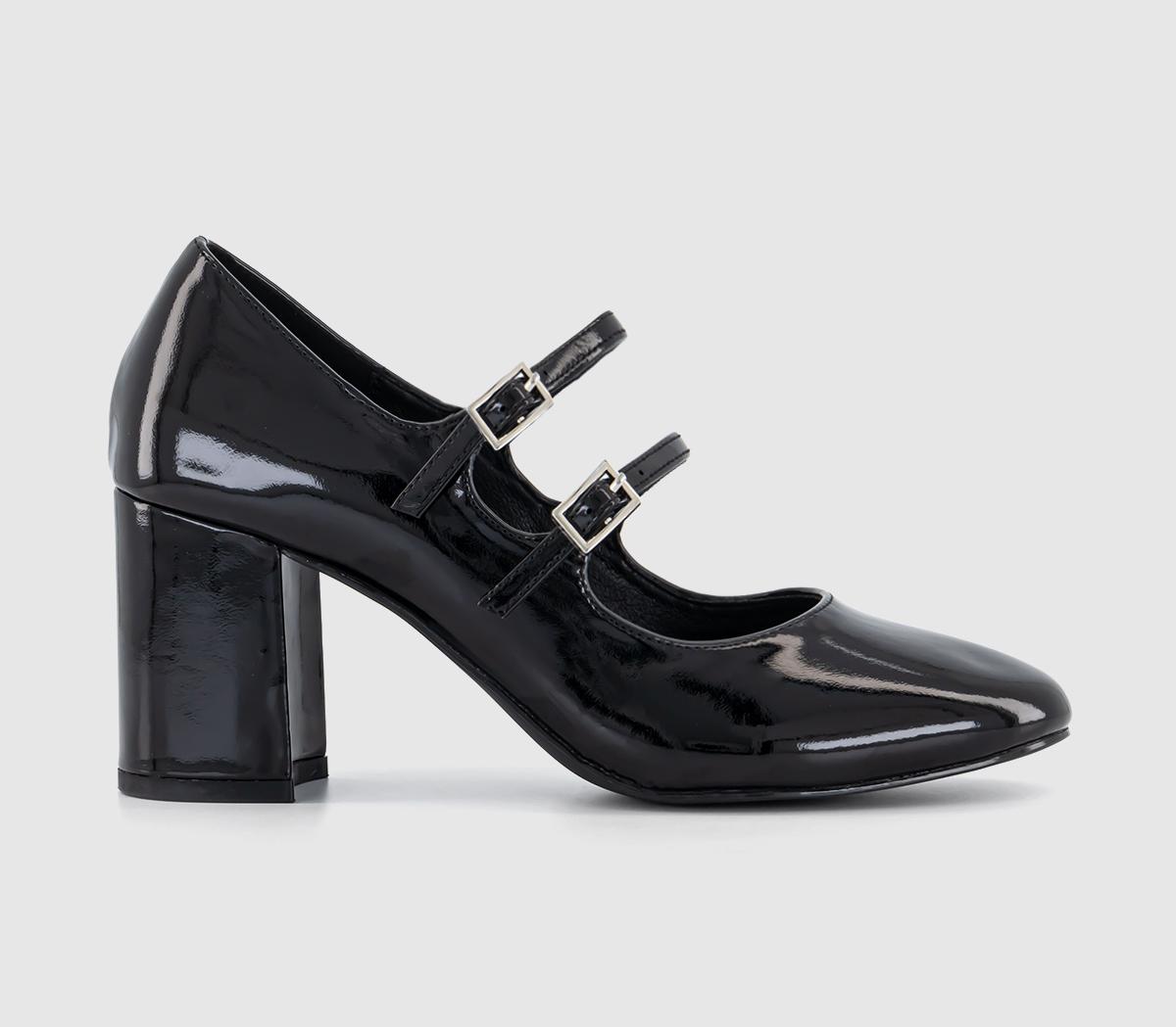 OFFICEManage Double Strap Mary JanesBlack Patent