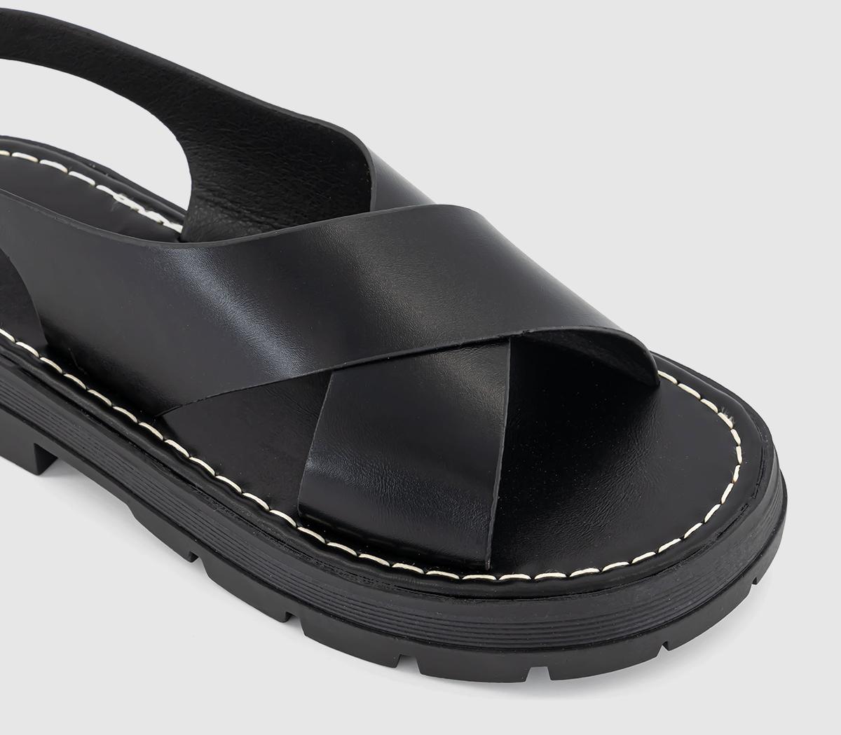 OFFICESolo Cross Over Chunky Slingback SandalsBlack