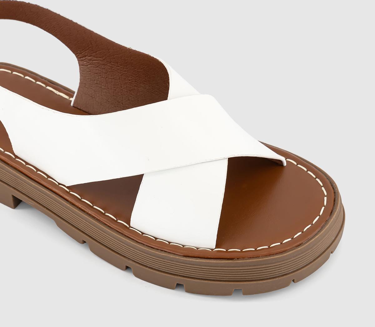 OFFICESolo Cross Over Chunky Slingback Sandals OFFICESolo Cross Over Chunky Slingback SandalsWhite