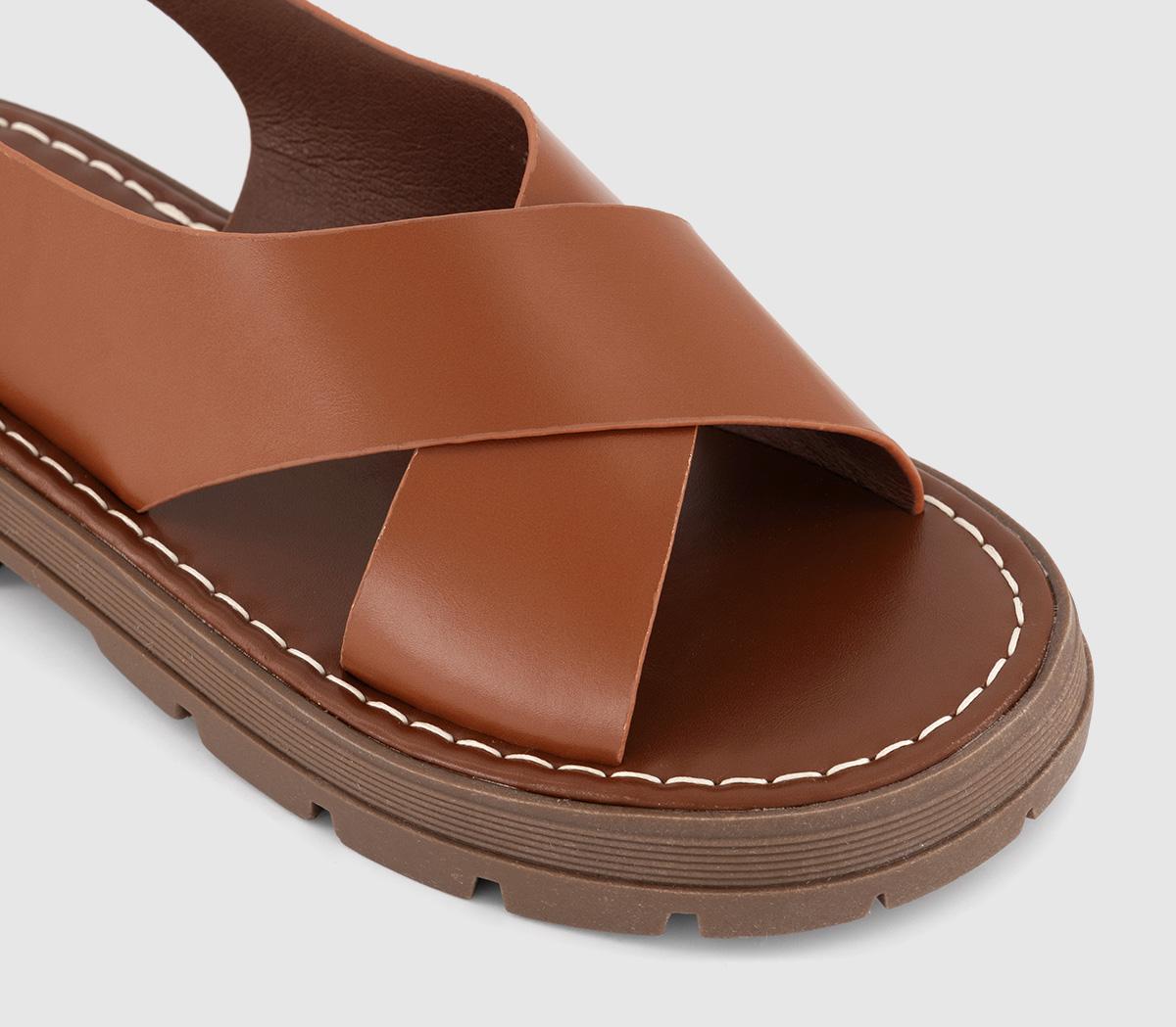 OFFICESolo Coss Over Chunky Slingback Sandals OFFICESolo Coss Over Chunky Slingback SandalsTan