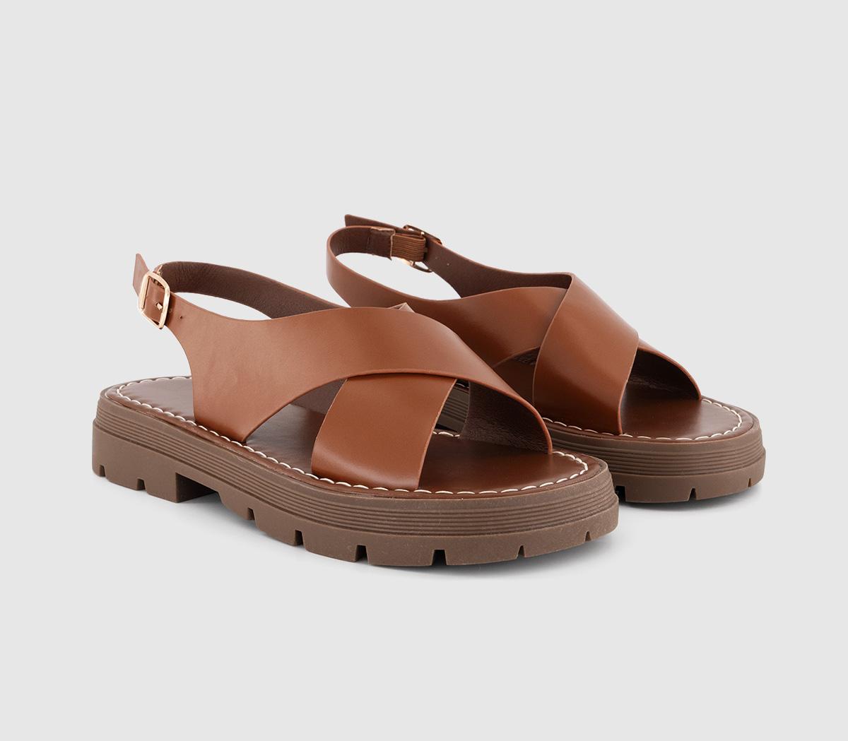 OFFICESolo Coss Over Chunky Slingback Sandals OFFICESolo Coss Over Chunky Slingback SandalsTan