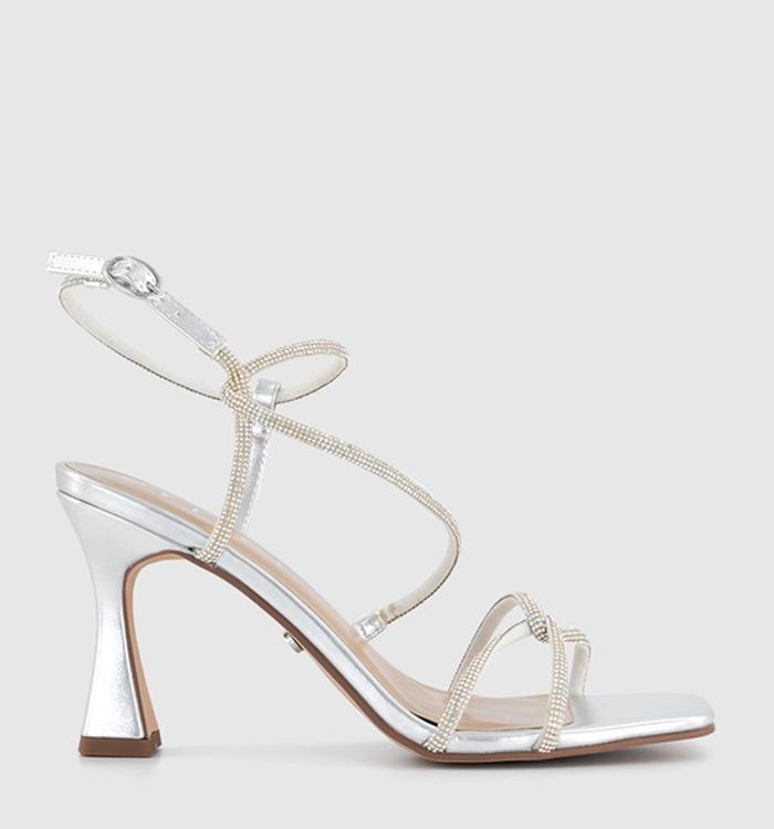 OFFICE Heavenly Strappy Heeled Sandals Silver Embellished