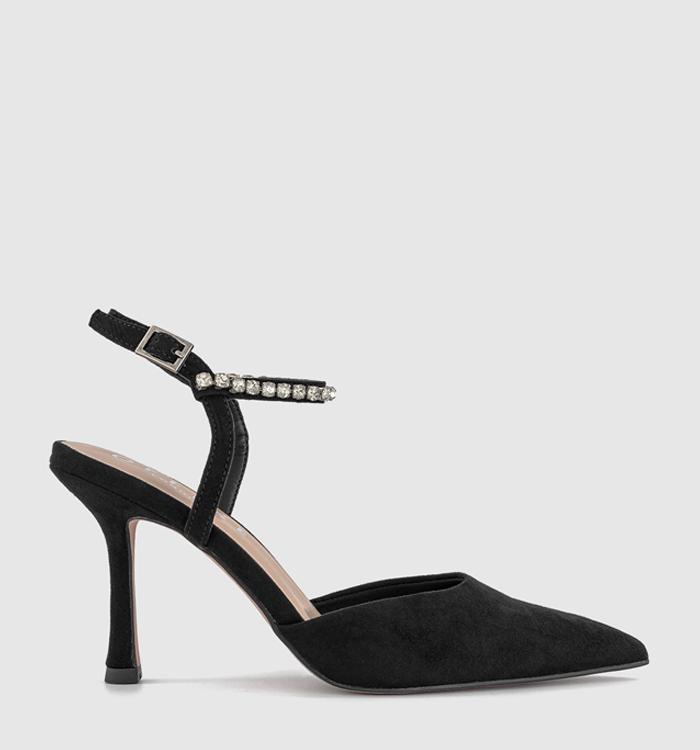 OFFICE Hollywood Embellished Strap Court Heels Black