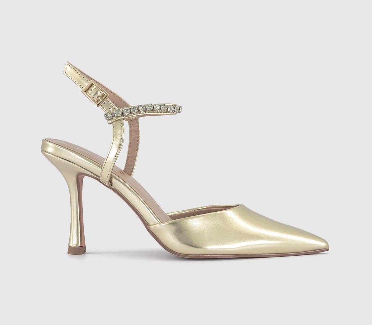 OFFICEHollywood Embellished Strap Court HeelsGold