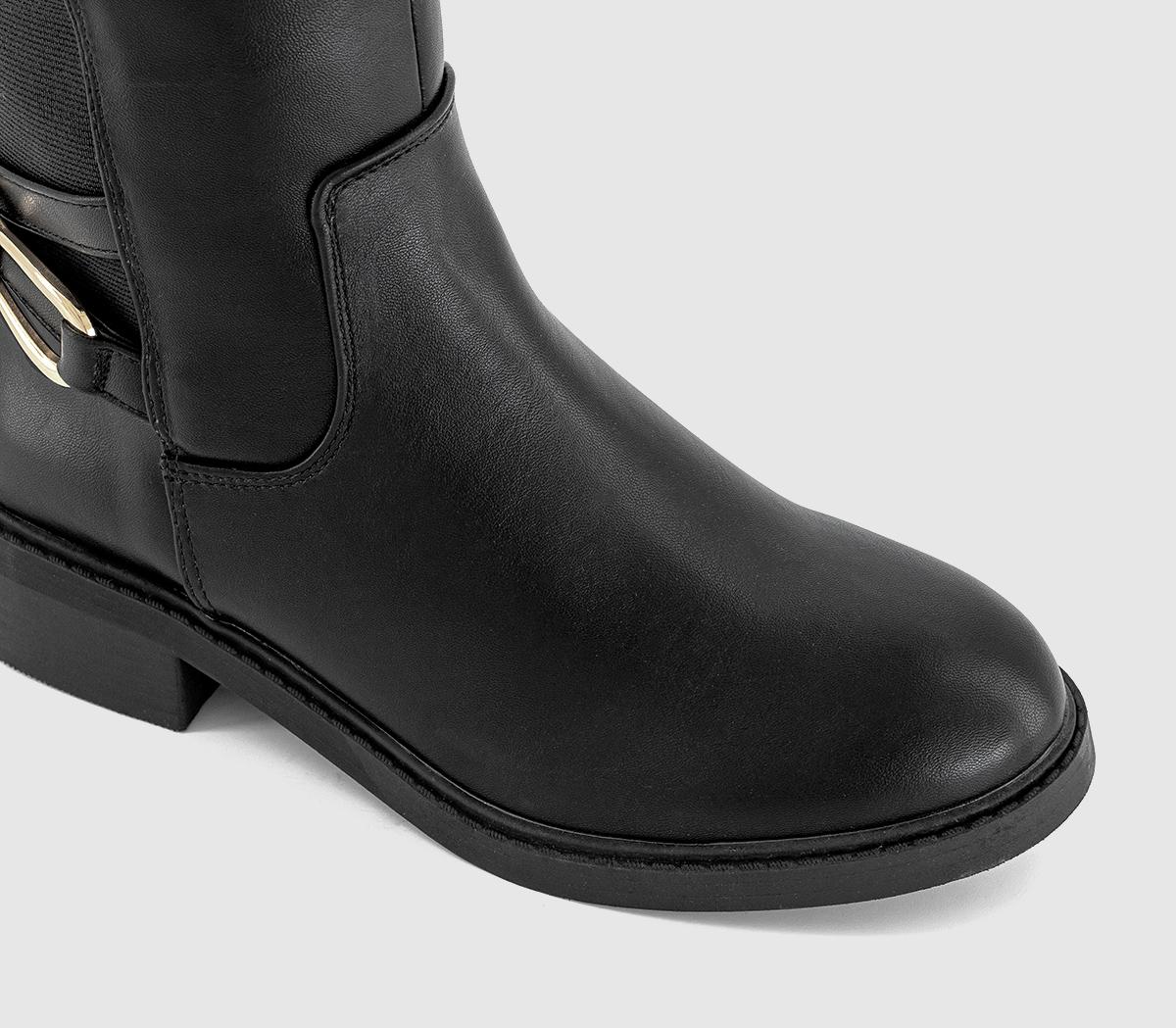 OFFICEKacey Harness Detail Rider Knee Boots OFFICEKacey Harness Detail Rider Knee BootsBlack