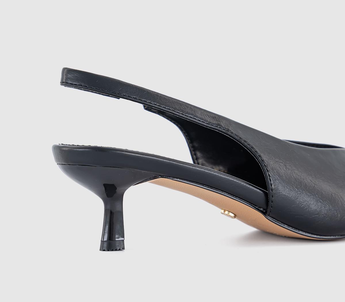 OFFICEMaggie High Vamp Slingback Kitten Heels OFFICEMaggie High Vamp Slingback Kitten HeelsBlack