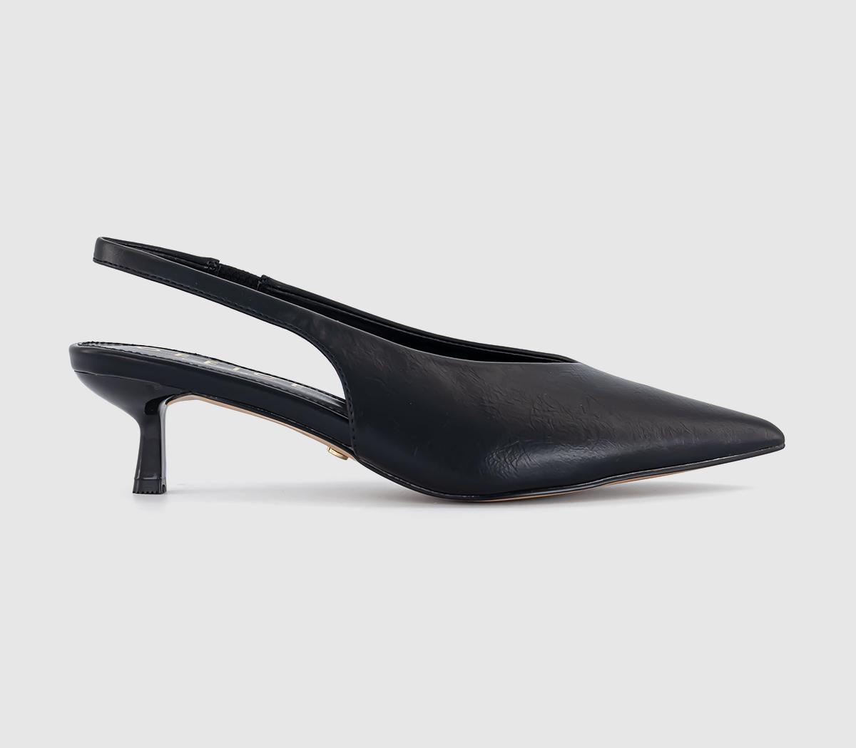 OFFICEMaggie High Vamp Slingback Kitten Heels OFFICEMaggie High Vamp Slingback Kitten HeelsBlack