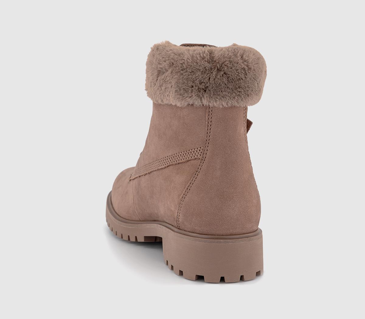TimberlandLyonsdale Faux Fur Collar Boots TimberlandLyonsdale Faux Fur Collar BootsBrownie Nubuck
