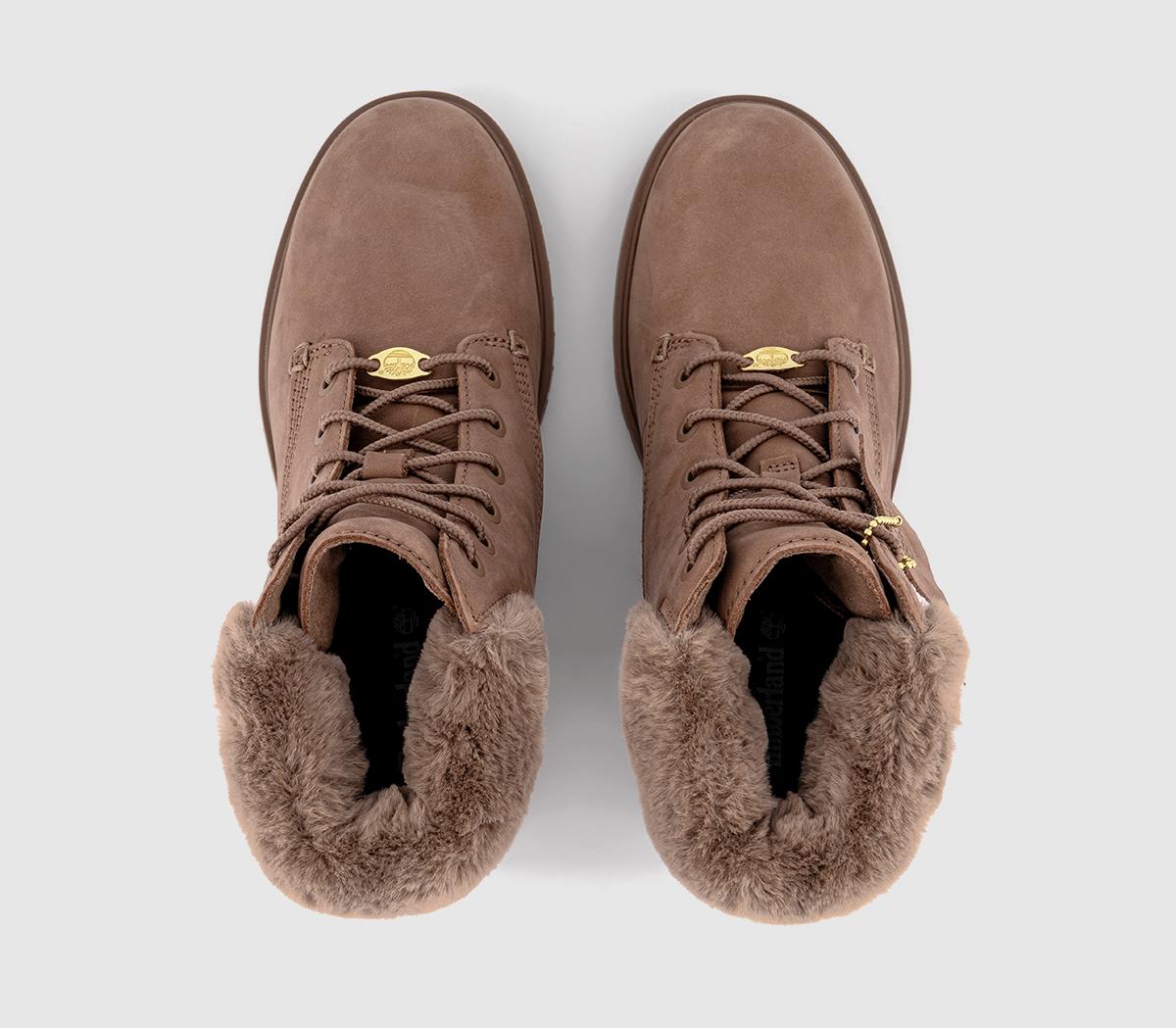 TimberlandLyonsdale Faux Fur Collar Boots TimberlandLyonsdale Faux Fur Collar BootsBrownie Nubuck