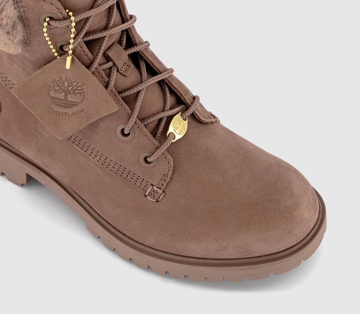 TimberlandLyonsdale Faux Fur Collar Boots TimberlandLyonsdale Faux Fur Collar BootsBrownie Nubuck