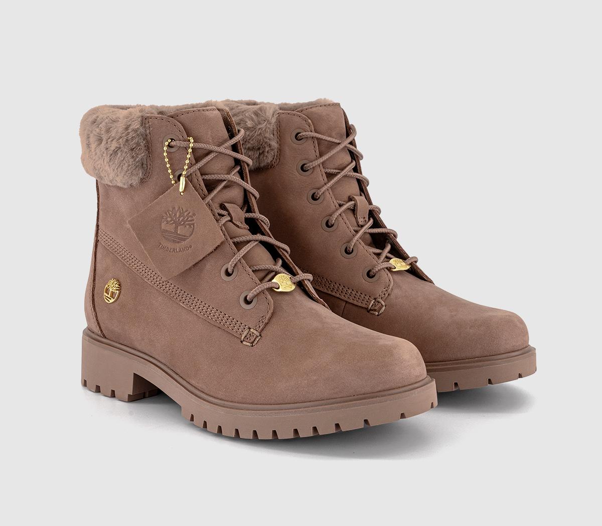 TimberlandLyonsdale Faux Fur Collar Boots TimberlandLyonsdale Faux Fur Collar BootsBrownie Nubuck