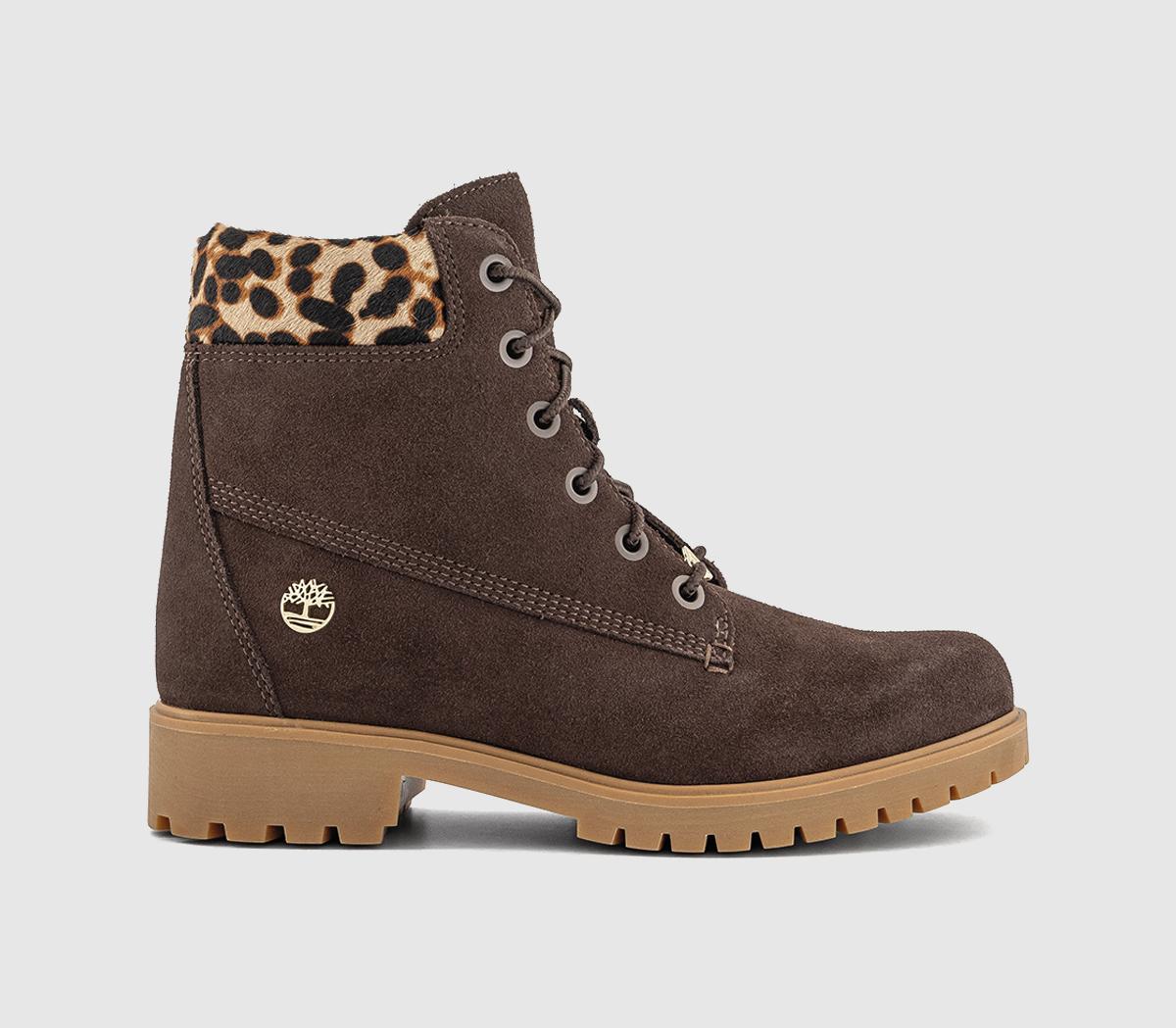 TimberlandLyonsdale BootsDark Brown Suede Animal
