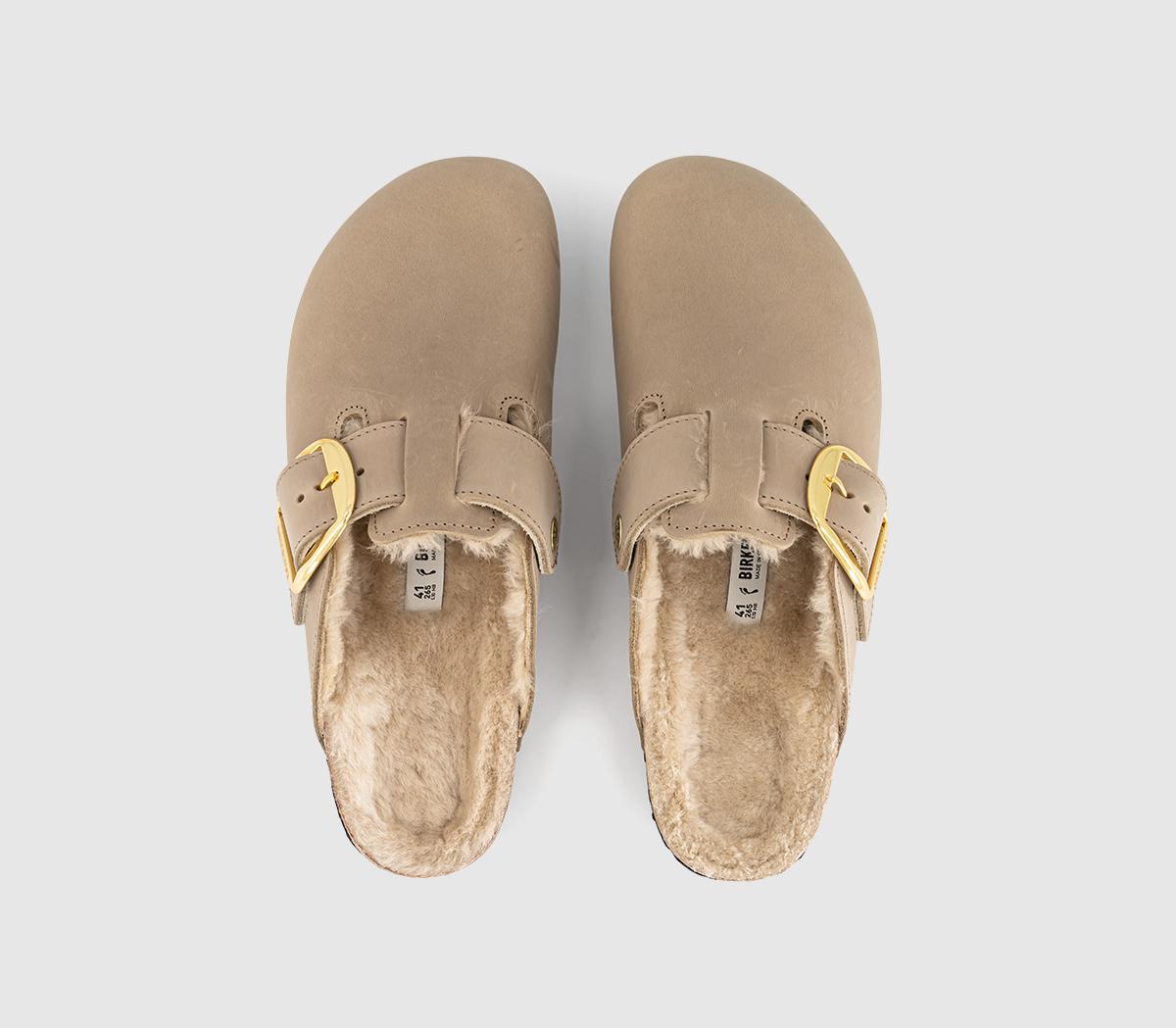 BIRKENSTOCKBoston Big Buckle Shearling ClogsTobacco