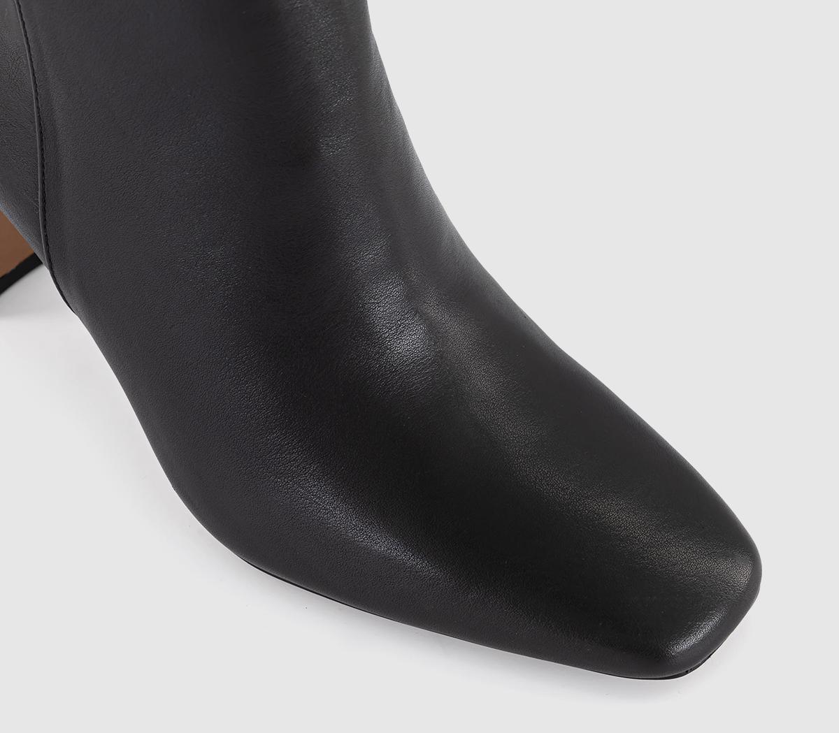 OFFICEAimee Slim Heel Ankle BootsBlack Leather