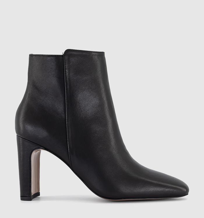 OFFICE Aimee Slim Heel Ankle Boots Black Leather