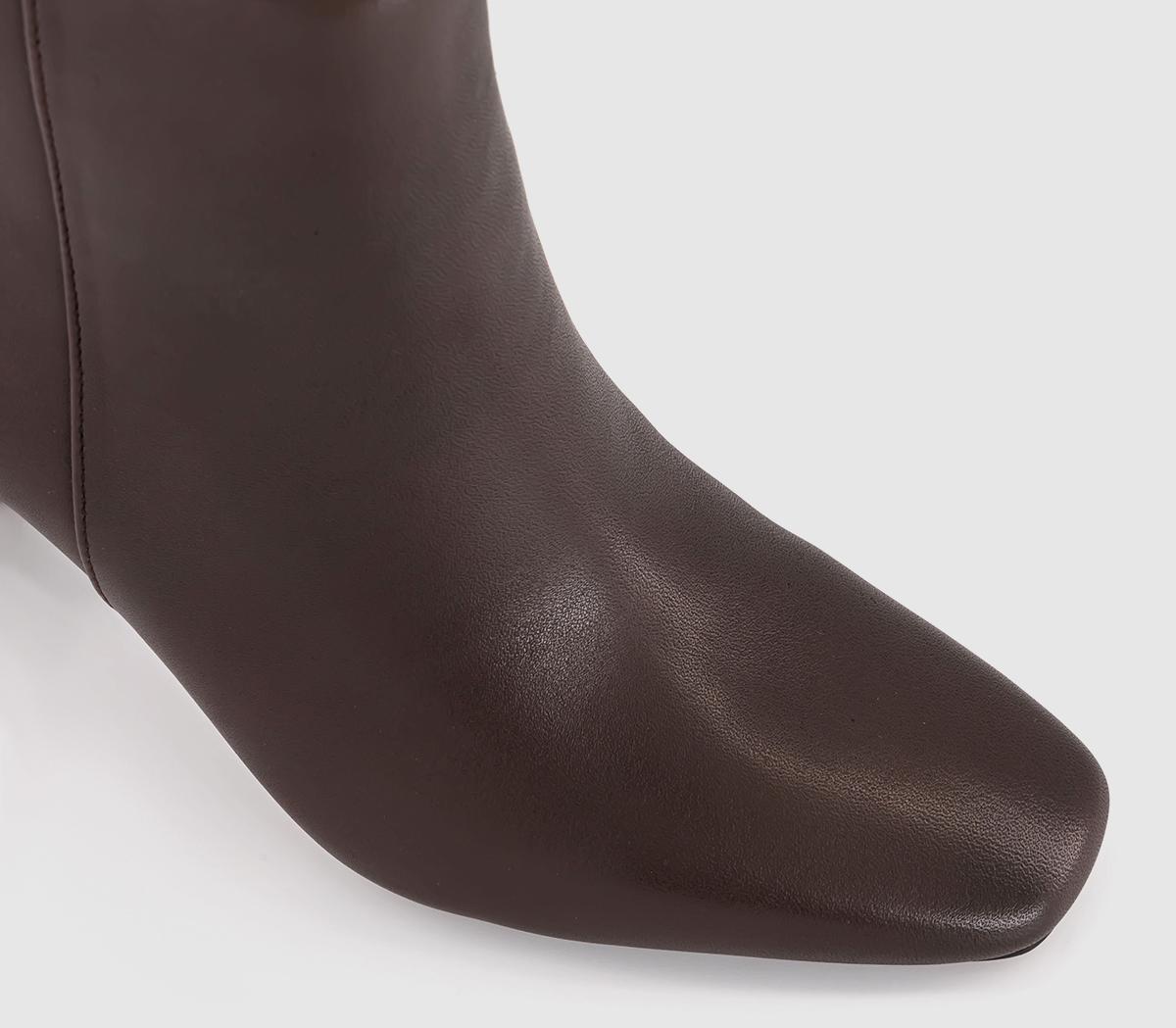 OFFICEAimee Slim Heel Ankle BootsChoc Leather