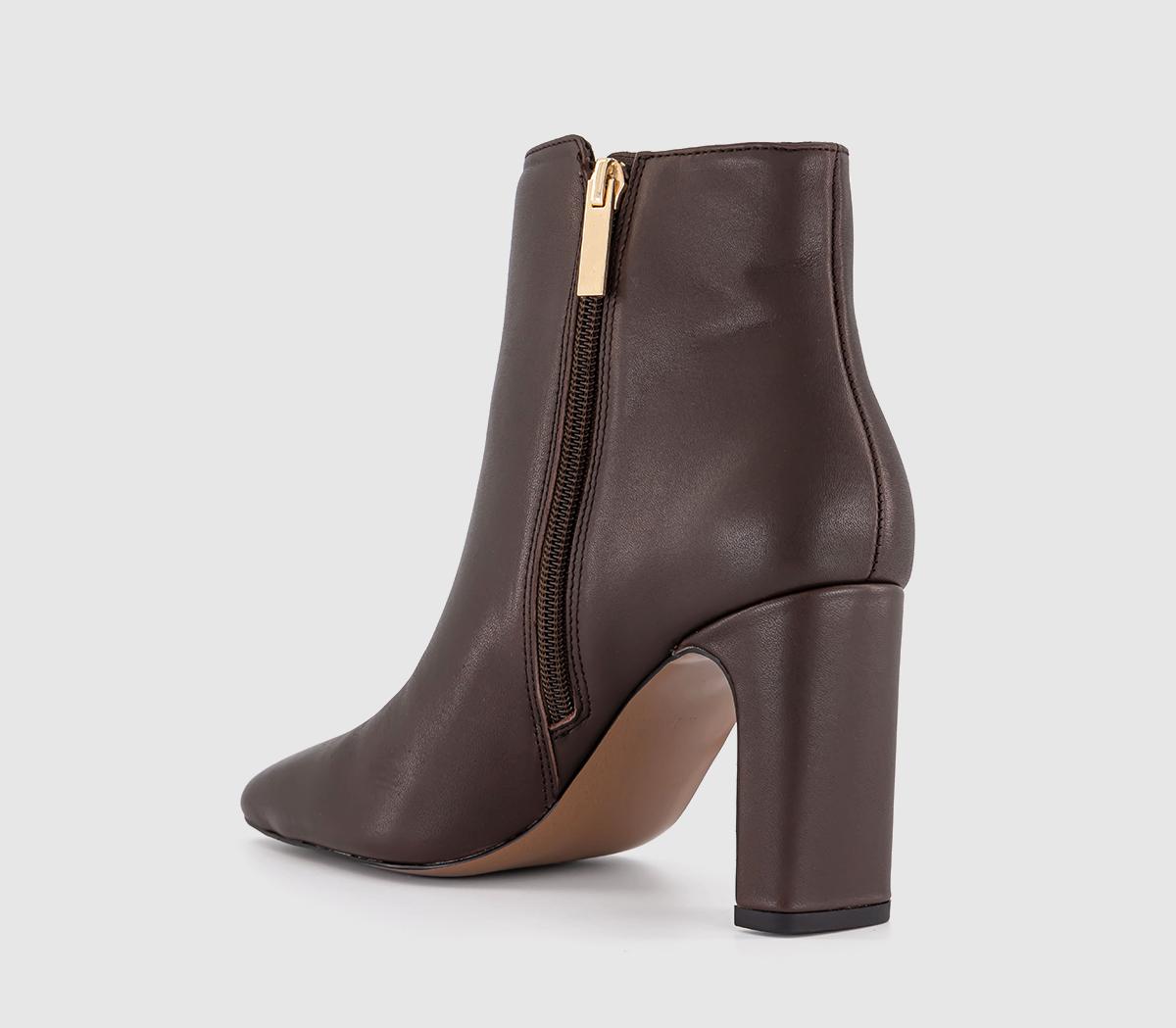 OFFICEAimee Slim Heel Ankle BootsChoc Leather