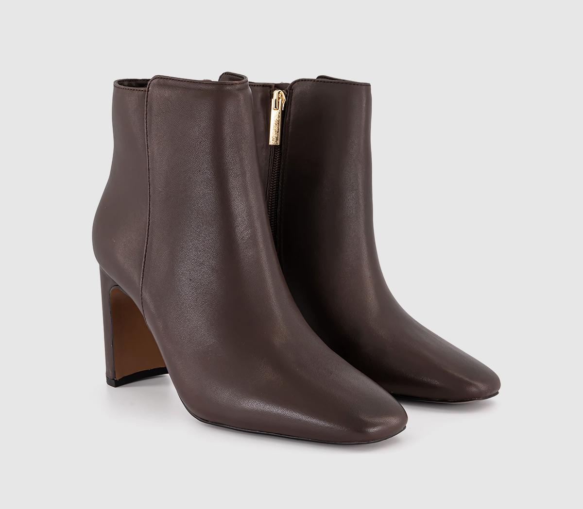 OFFICEAimee Slim Heel Ankle BootsChoc Leather