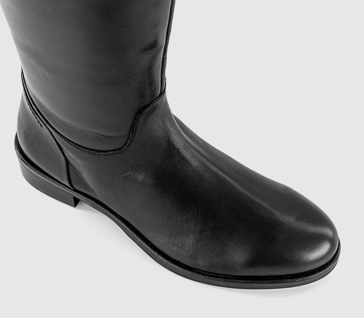 OFFICEKelsey Knee High Riding BootsBlack Leather