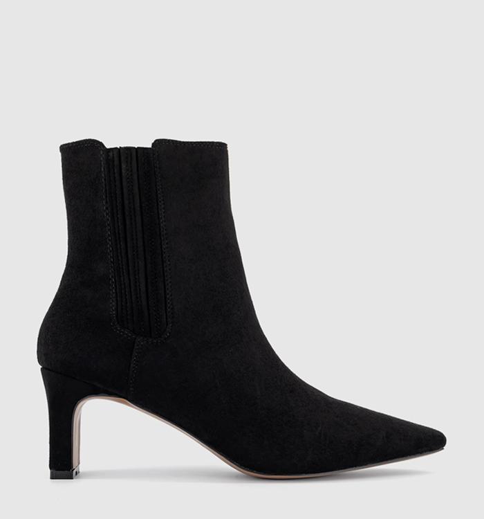 OFFICE Amaya Covered Chelsea Ankle Boots Black Faux Suede