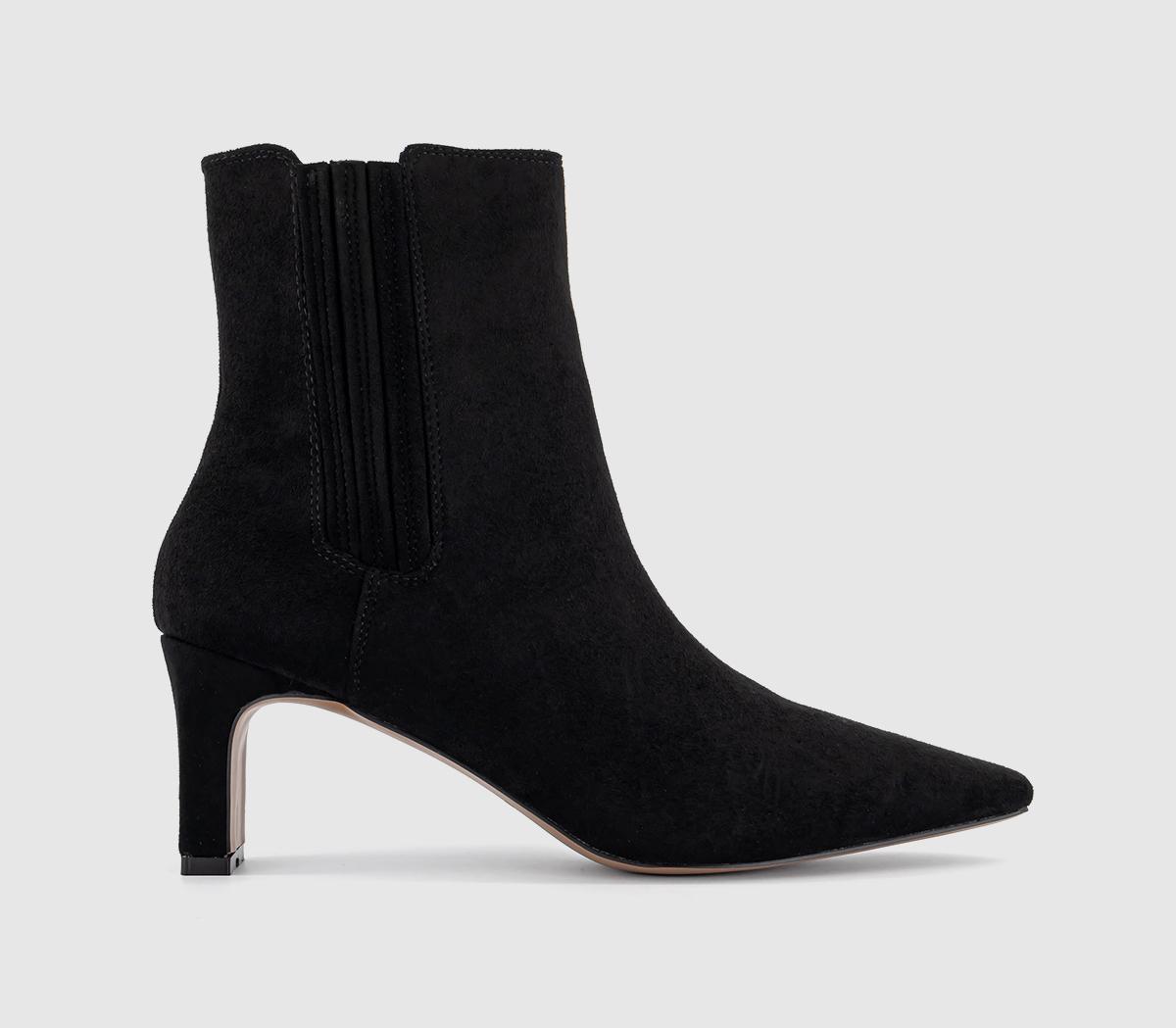 OFFICEAmaya Covered Chelsea Ankle BootsBlack Faux Suede