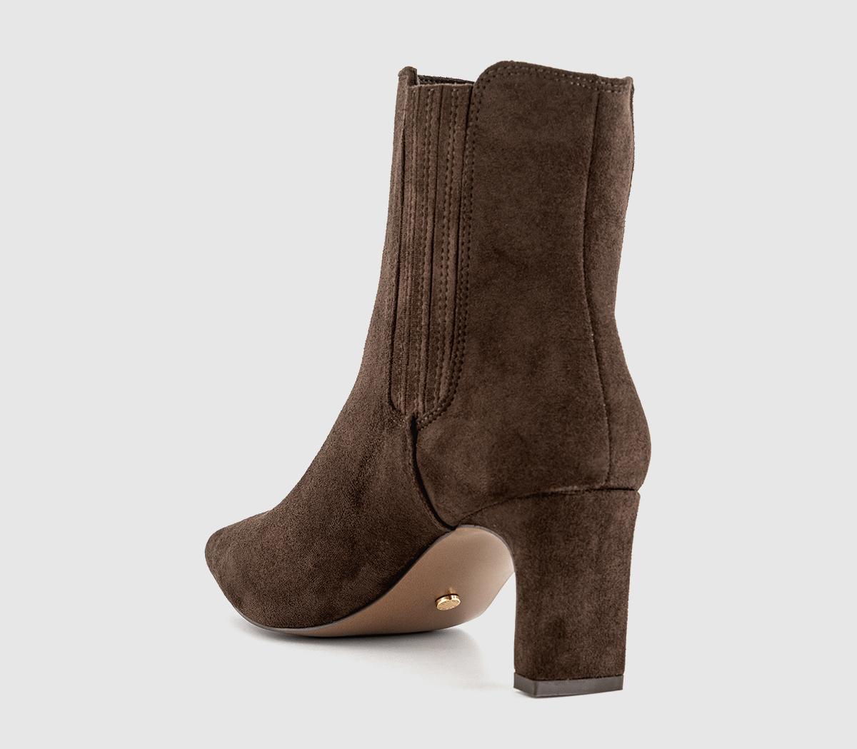 OFFICEAmaya Covered Chelsea Ankle BootsBrown Faux Suede