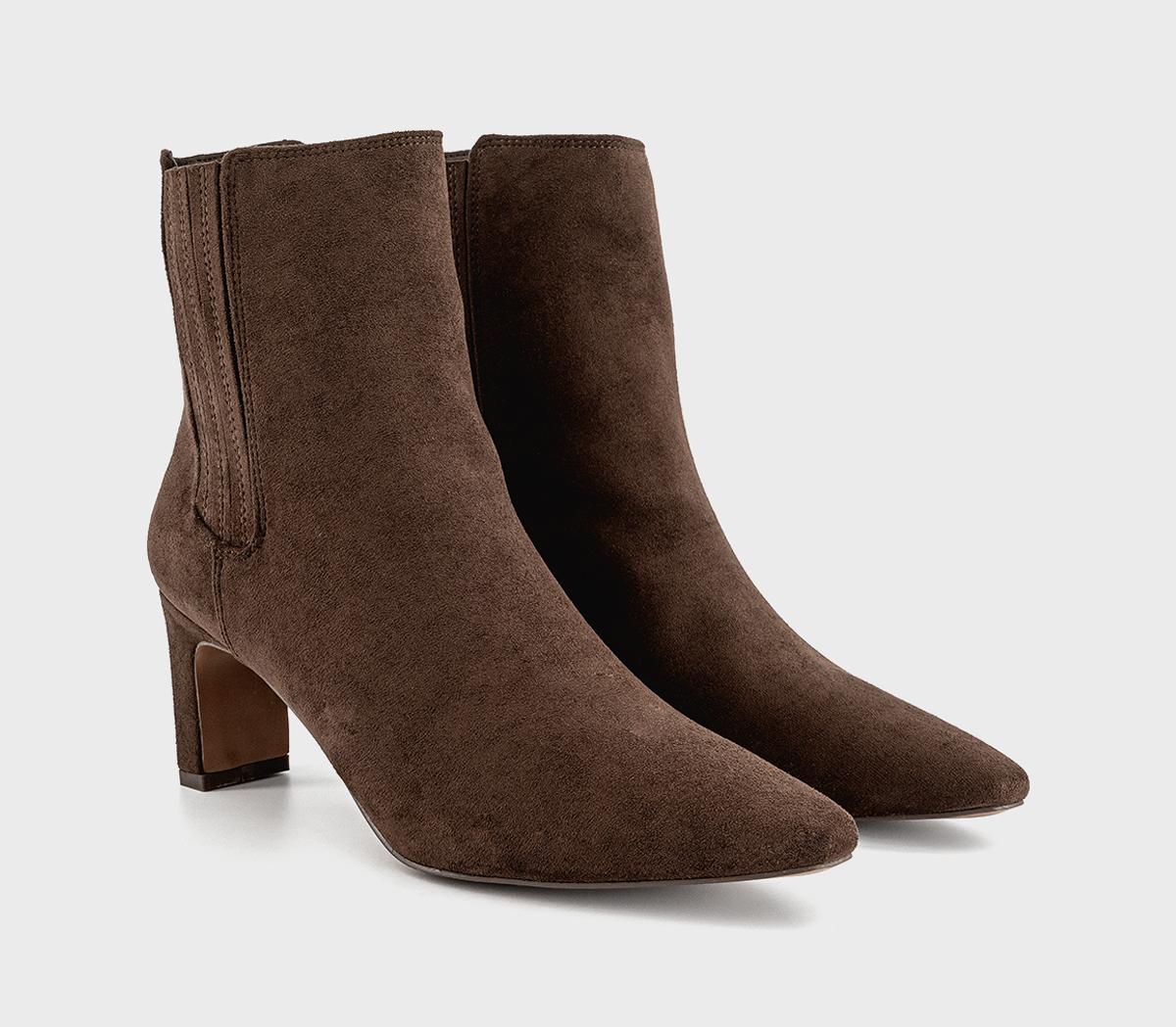 OFFICEAmaya Covered Chelsea Ankle BootsBrown Faux Suede