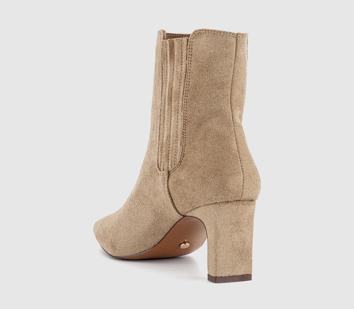 OFFICEAmaya Covered Chelsea Ankle BootsTaupe Faux Suede