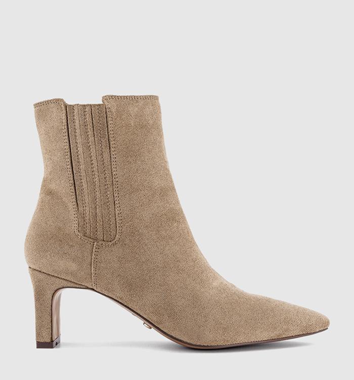 OFFICE Amaya Covered Chelsea Ankle Boots Taupe Faux Suede