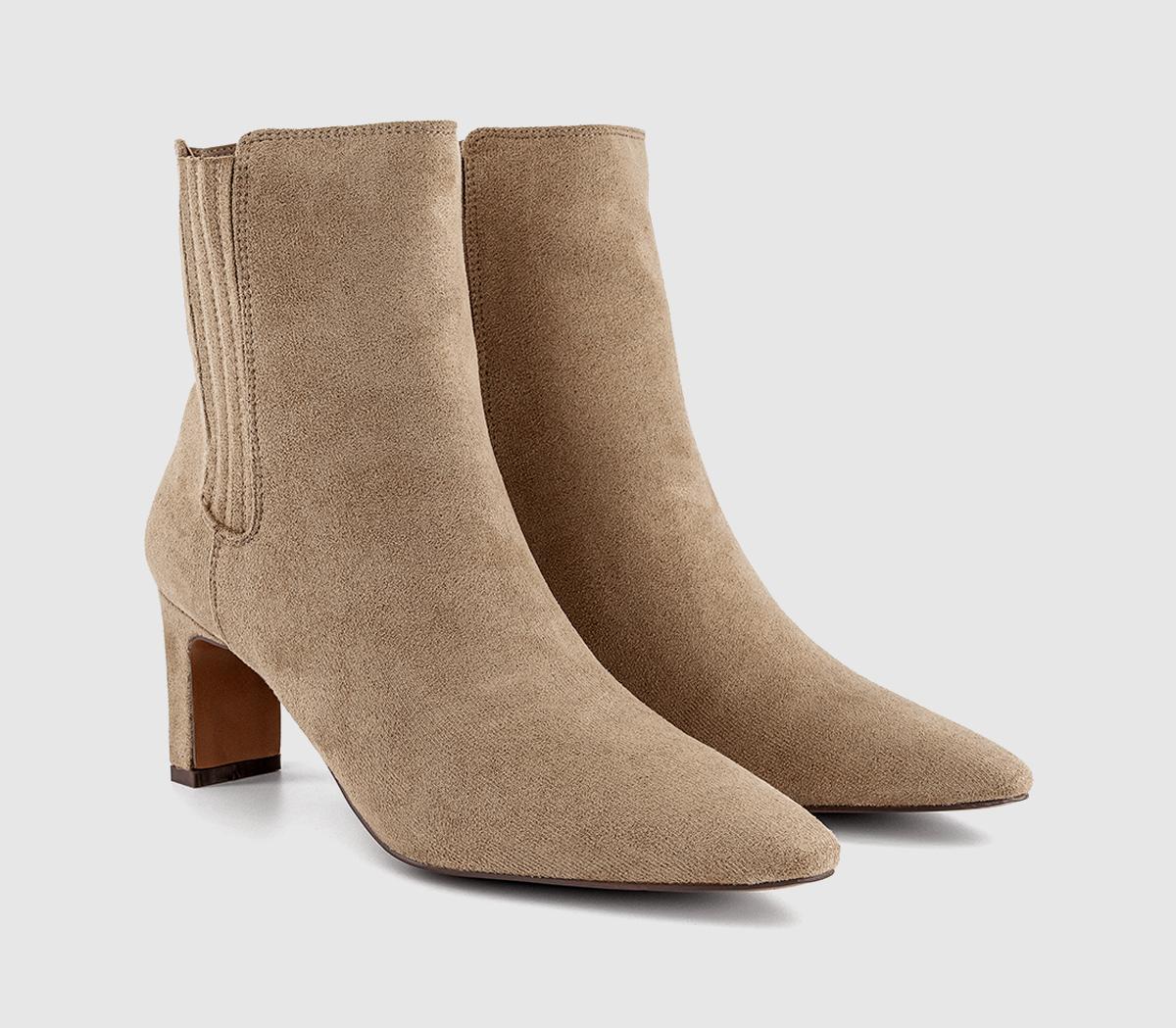 OFFICEAmaya Covered Chelsea Ankle BootsTaupe Faux Suede
