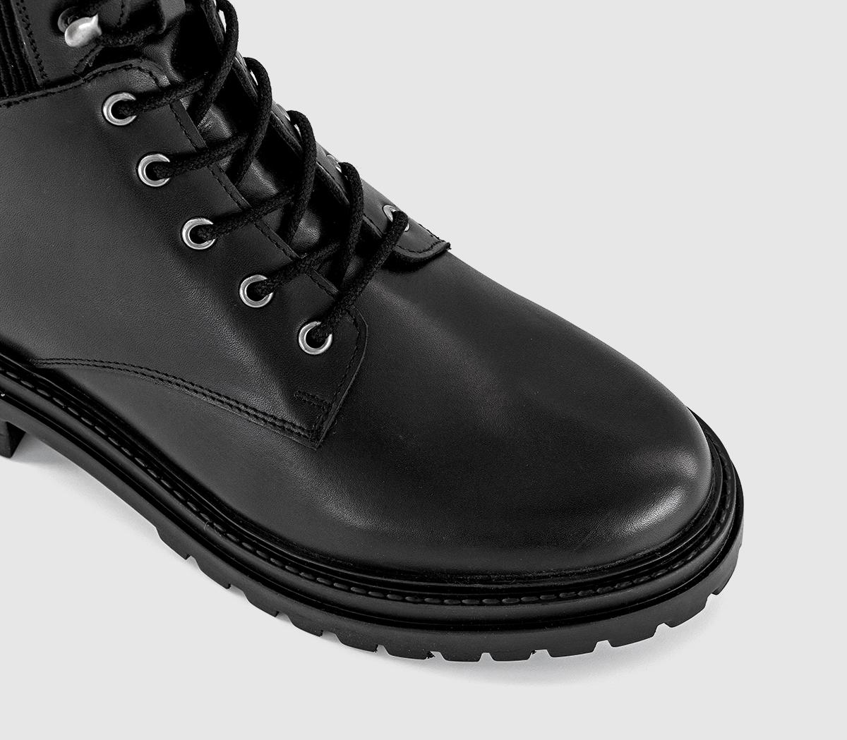 OFFICEAffirm Elastic Panel Lace Up BootsBlack Leather