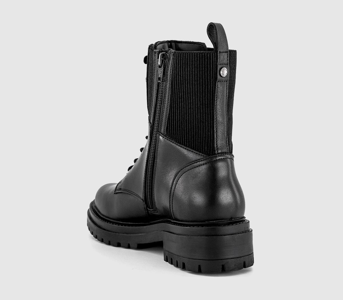 OFFICEAffirm Elastic Panel Lace Up BootsBlack Leather