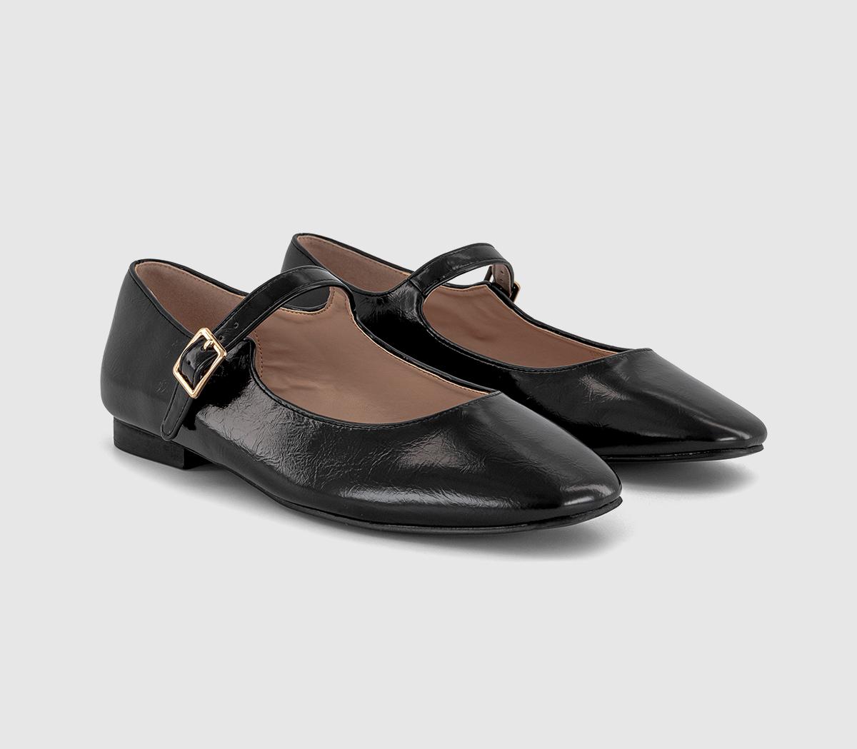OFFICEFuschia Single Strap Mary Jane Ballet Flats OFFICEFuschia Single Strap Mary Jane Ballet FlatsBlack