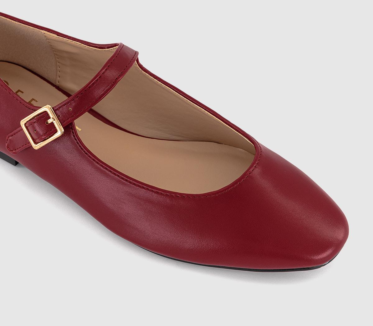 OFFICEFuschia Single Strap Mary Jane Ballet Flats OFFICEFuschia Single Strap Mary Jane Ballet FlatsRed