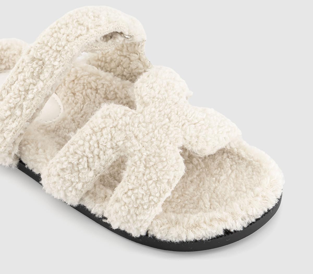 OFFICESuper Borg Cut Out Footbed SandalsOff White