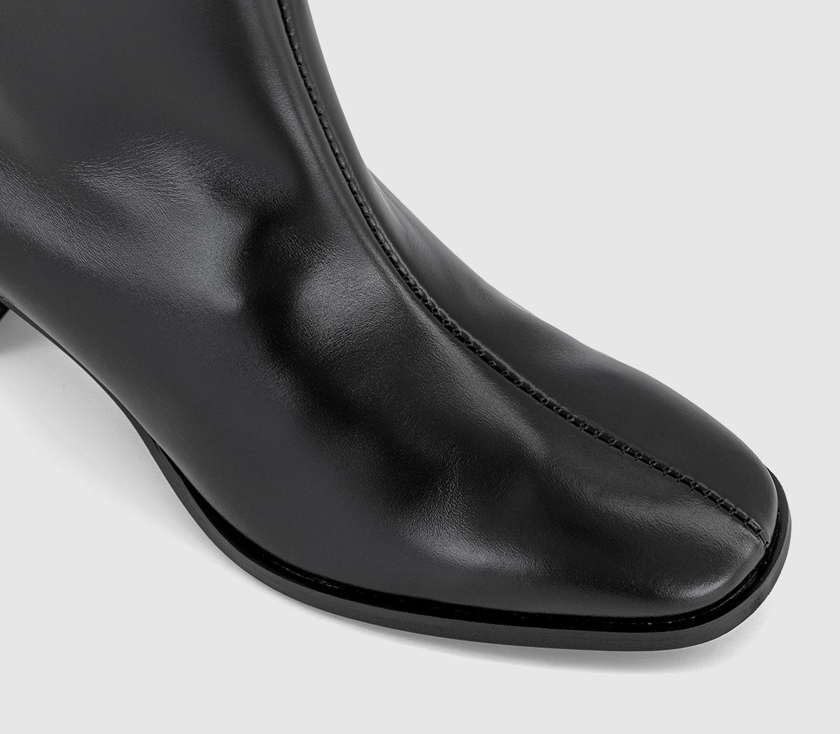 OFFICEAnnie Smart Block Heel Boots OFFICEAnnie Smart Block Heel BootsBlack Leather