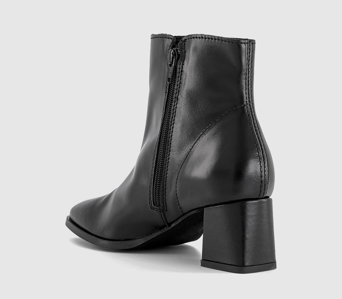 OFFICEAnnie Smart Block Heel Boots OFFICEAnnie Smart Block Heel BootsBlack Leather