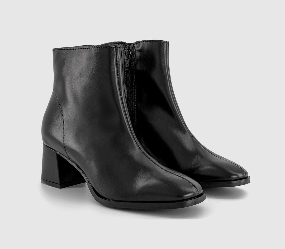 OFFICEAnnie Smart Block Heel Boots OFFICEAnnie Smart Block Heel BootsBlack Leather