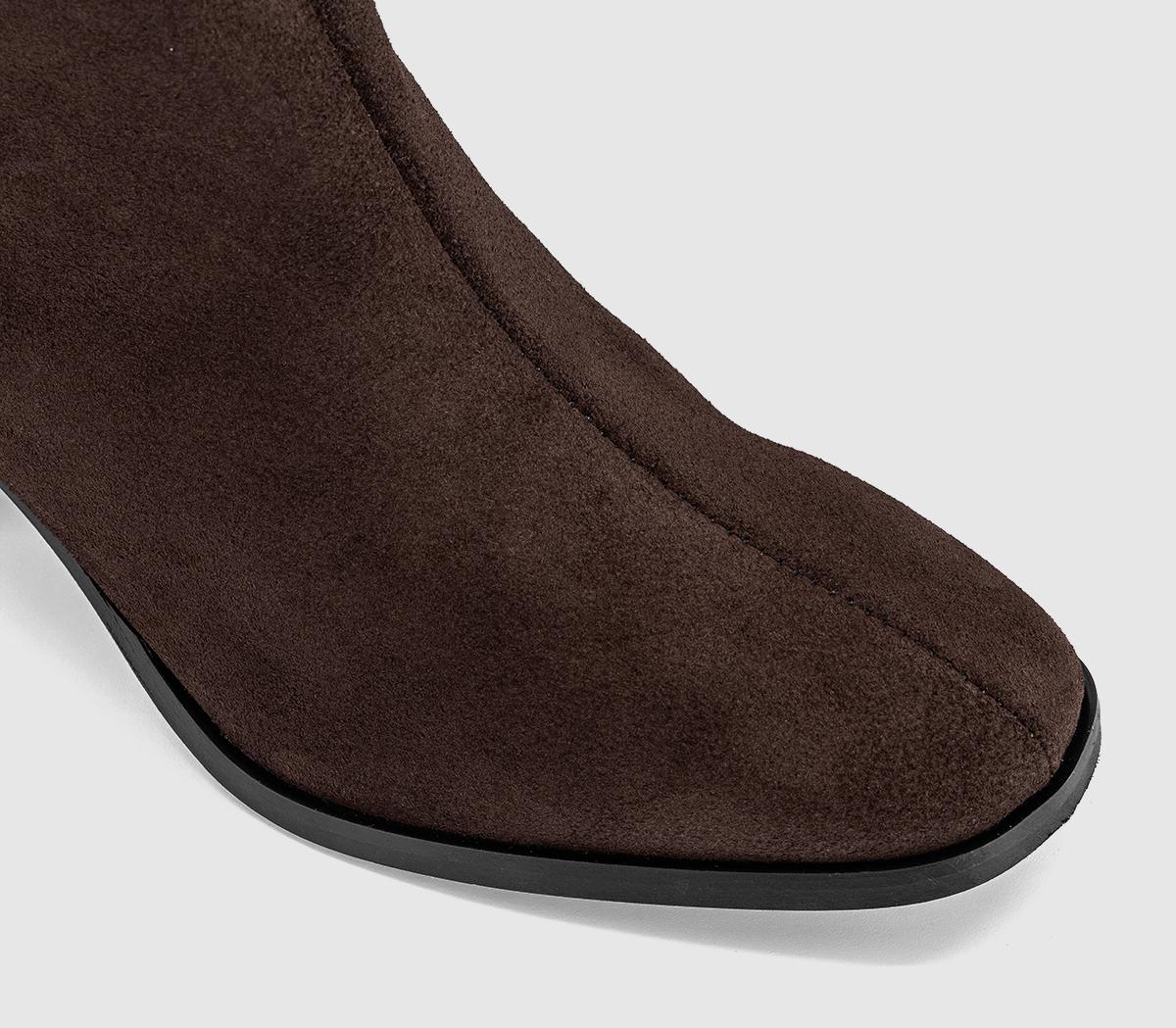 OFFICEAnnie Smart Block Heel BootsBrown Suede
