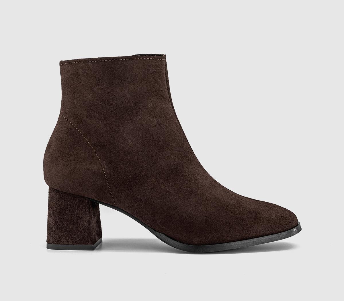 OFFICEAnnie Smart Block Heel BootsBrown Suede