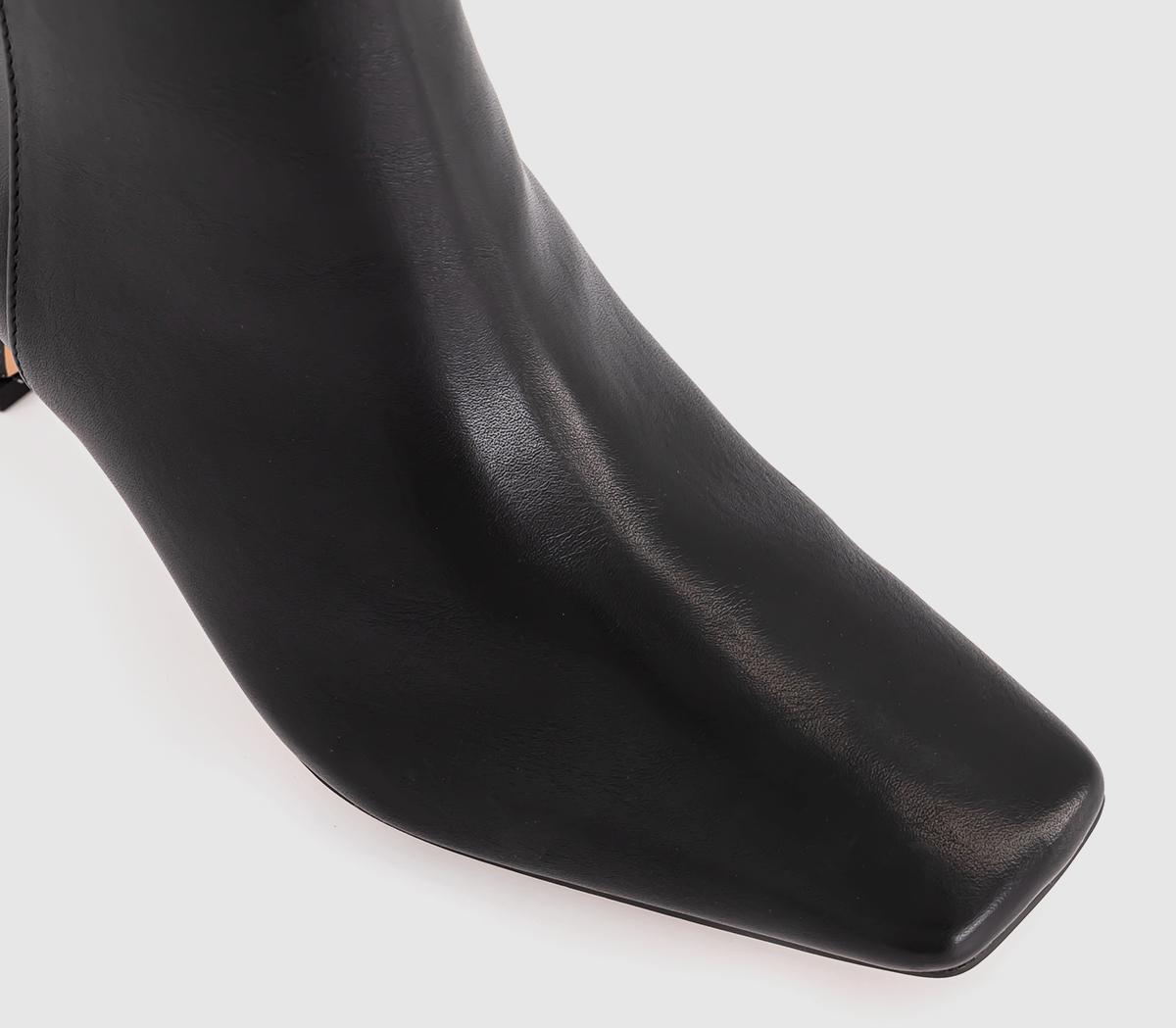 OFFICEAria Flared Heel Smart Boots OFFICEAria Flared Heel Smart BootsBlack Pu