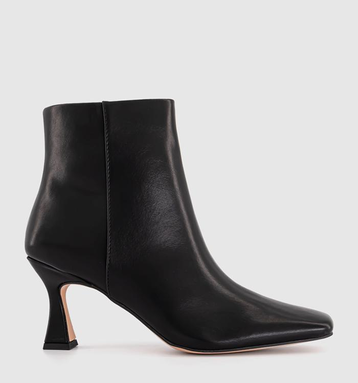 OFFICE Aria Flared Heel Smart Boots Black Pu