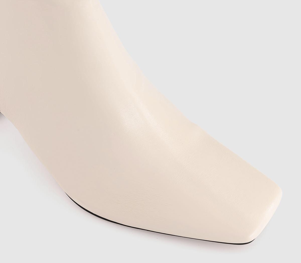 OFFICEAria Flared Heel Smart Boots OFFICEAria Flared Heel Smart BootsOff White Pu